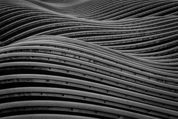 Naklejka premium Abstract Architecture Background. Wavy Metal Patterns. Urban Sand Dunes