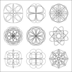 Set of Abstract Circular Geometric Shapes.