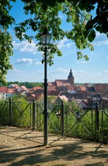 Blick vom Dom in Havelberg auf die Altstadt und die Kirche St. Laurentius
