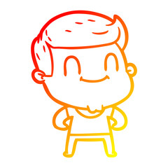 warm gradient line drawing cartoon friendly man