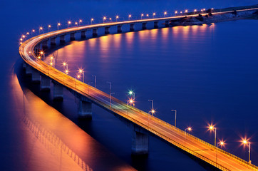 The High bridge of Servia 1372 meters long and Polyfytos artificial lake, Kozani prefecture, Western Macedonia, Greece.