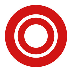 Record icon flat red round button vector illustration