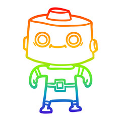 rainbow gradient line drawing cartoon robot