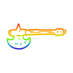 rainbow gradient line drawing cartoon golden axe