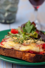 gegrilltes Käsesandwich mit Salat