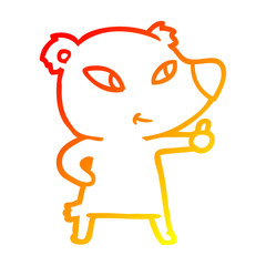 warm gradient line drawing cute cartoon bear