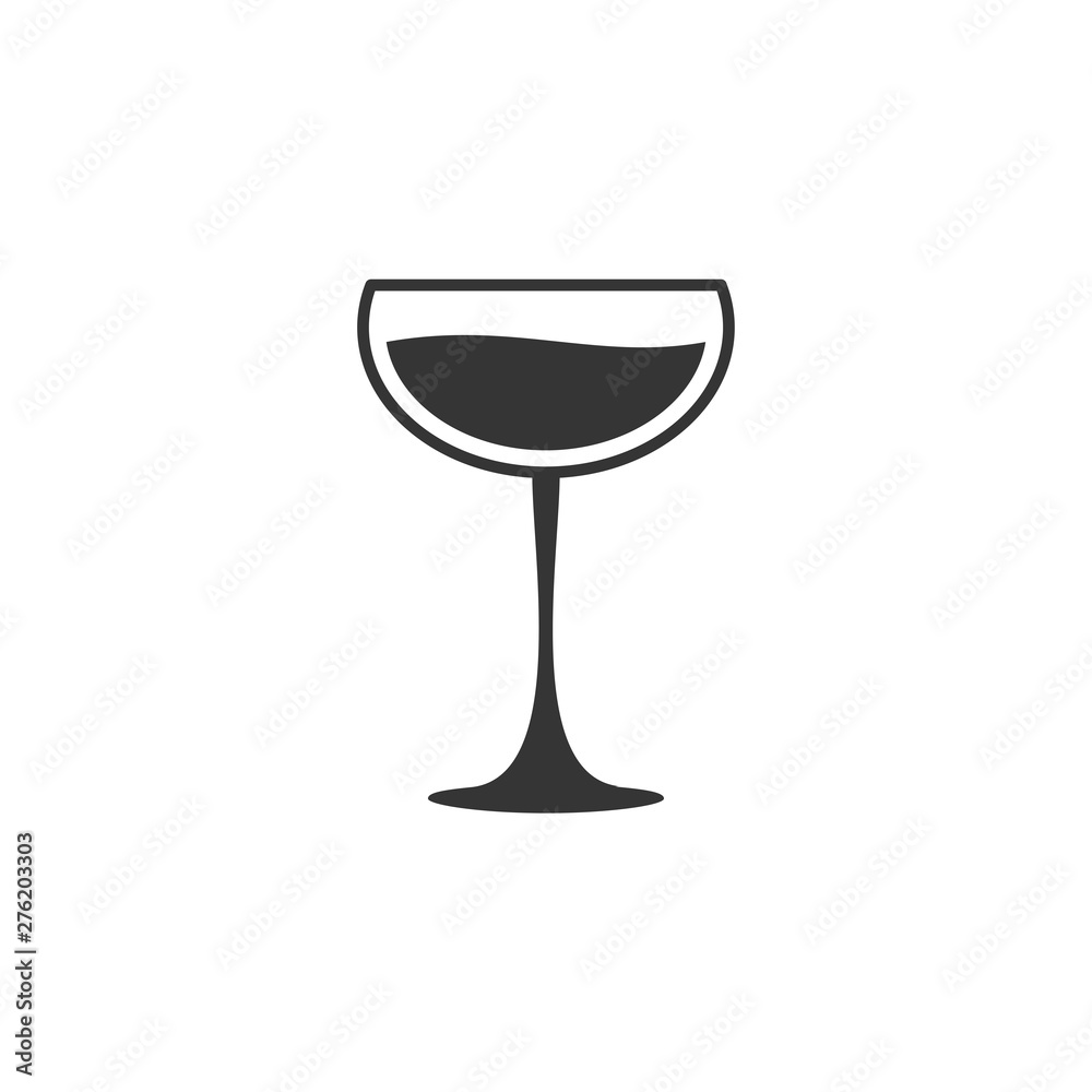 Poster wine glass icon symbol template black color editable. simple logo vector illustration for graphic an