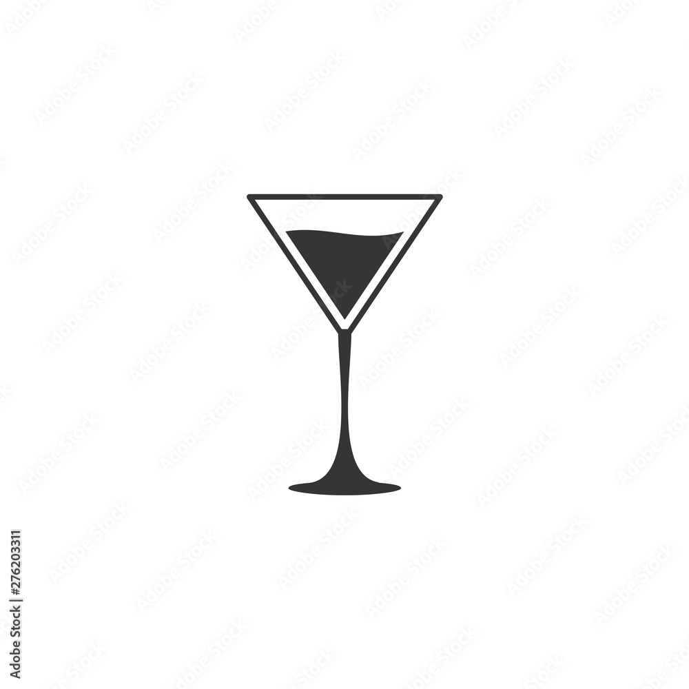 Poster wine glass icon symbol template black color editable. simple logo vector illustration for graphic an