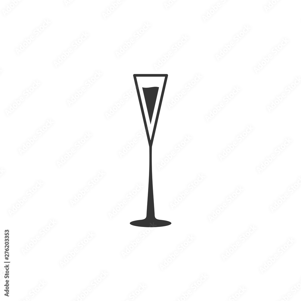 Poster wine glass icon symbol template black color editable. simple logo vector illustration for graphic an