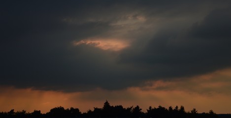 Evening Clouds over Berlin and Brandenburg of September 11, 2015, Germany