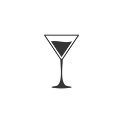 wine glass icon symbol template black color editable. simple logo vector illustration for graphic and web design.