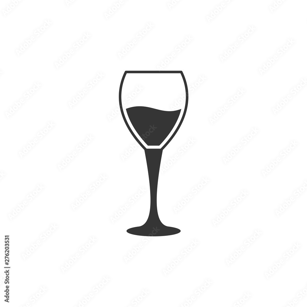 Poster wine glass icon symbol template black color editable. simple logo vector illustration for graphic an