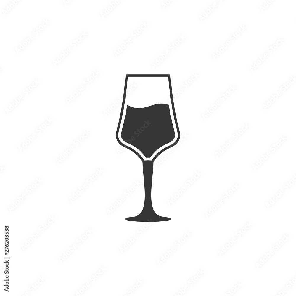 Poster wine glass icon symbol template black color editable. simple logo vector illustration for graphic an