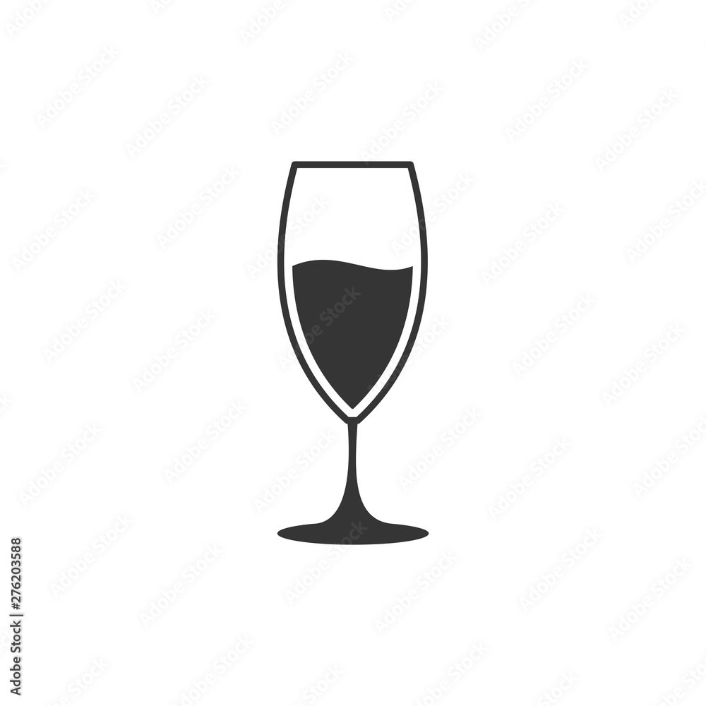Poster wine glass icon symbol template black color editable. simple logo vector illustration for graphic an