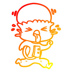 warm gradient line drawing weird cartoon alien