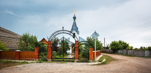 Naklejka premium Church Of The Resurrection. Meret Village, Western Siberia