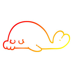 warm gradient line drawing cartoon seal