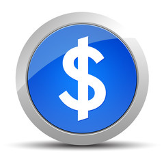 Obraz premium Dollar sign icon blue round button illustration