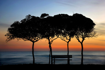 Zacharo beach, right after sunset. Ilia prefecture, Peloponnese, Greece 