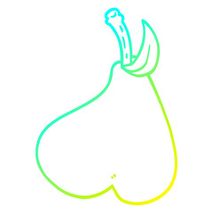 cold gradient line drawing cartoon healthy pear