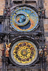 Fototapeta na wymiar The famous Astronomical Clock at Old Town Hall, Old Town Square, Stare Mesto (literally 
