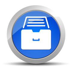 Folder archive cabinet icon blue round button illustration