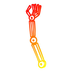 warm gradient line drawing cartoon robotic arm