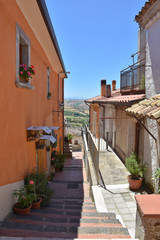 Fototapeta na wymiar Summer vacation in the village of Savignano Irpino in Italy