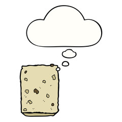 cartoon biscuit and thought bubble