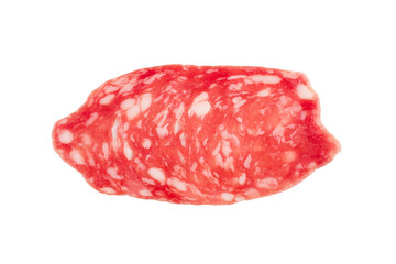 salami sausages slice isolated on white