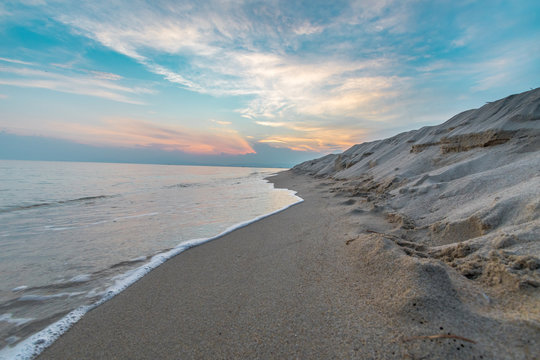 Sunset on the beaches of Keramoti, Kavala, Greece