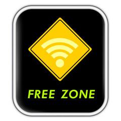 Wi-Fi, WiFi Free zone sign.
