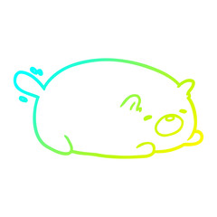cold gradient line drawing cute cat