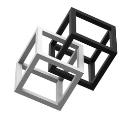 Abstract volume geometric structure. 3d illustration.