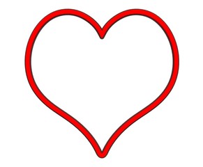 Heart isolated on white background.