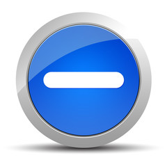 Minus icon blue round button illustration