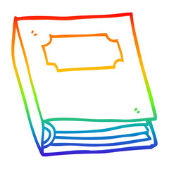 rainbow gradient line drawing cartoon purple book