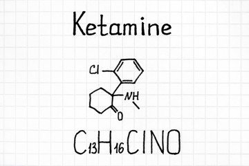 Handwriting Chemical formula of Ketamine.