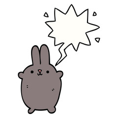 cartoon rabbit and speech bubble