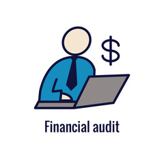 Accountant or Accounting Icon Set w money, accounting & similar concept