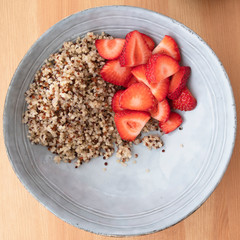 Blue Bowl with Quinoa and Berries