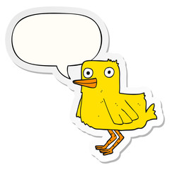 cartoon duck and speech bubble sticker