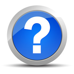 Question mark icon blue round button illustration