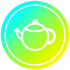 tea pot circular in cold gradient spectrum