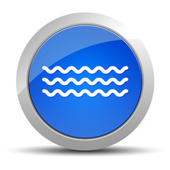 Sea waves icon blue round button illustration