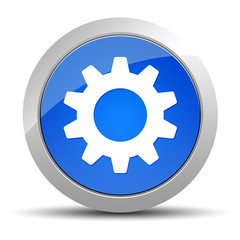 Settings icon blue round button illustration