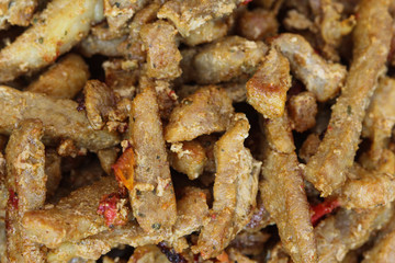 Baked Turkey shawarma on a plate, Middle Eastern meat based on the döner kebab