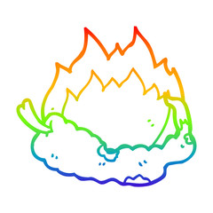 rainbow gradient line drawing cartoon hot chili pepper