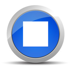 Stop play icon blue round button illustration