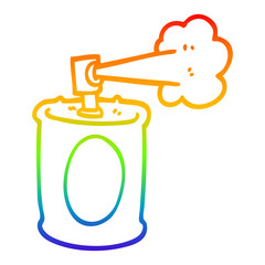 rainbow gradient line drawing cartoon spraypaint can